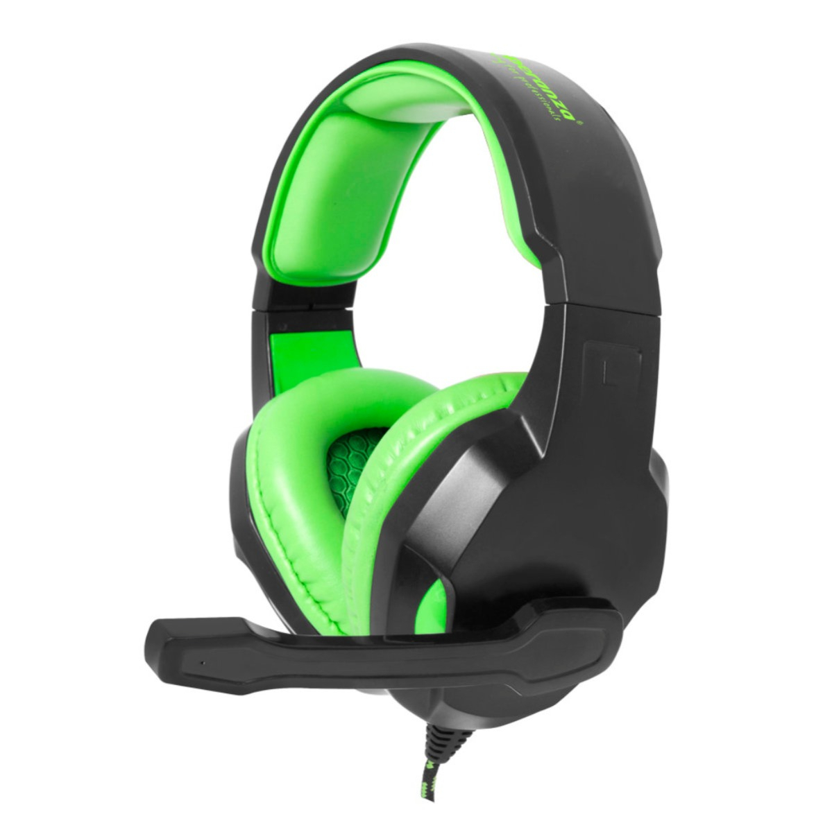Casti gaming, Esperanza Cobra, cu microfon, control volum, negru cu verde [2]