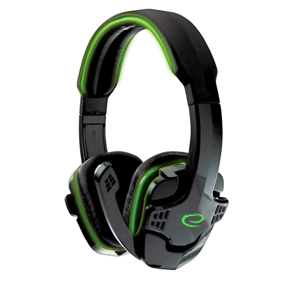 Casti gaming , Esperanza EGH310 Raven, cu microfon, cablu 2 m, negru cu verde [5]