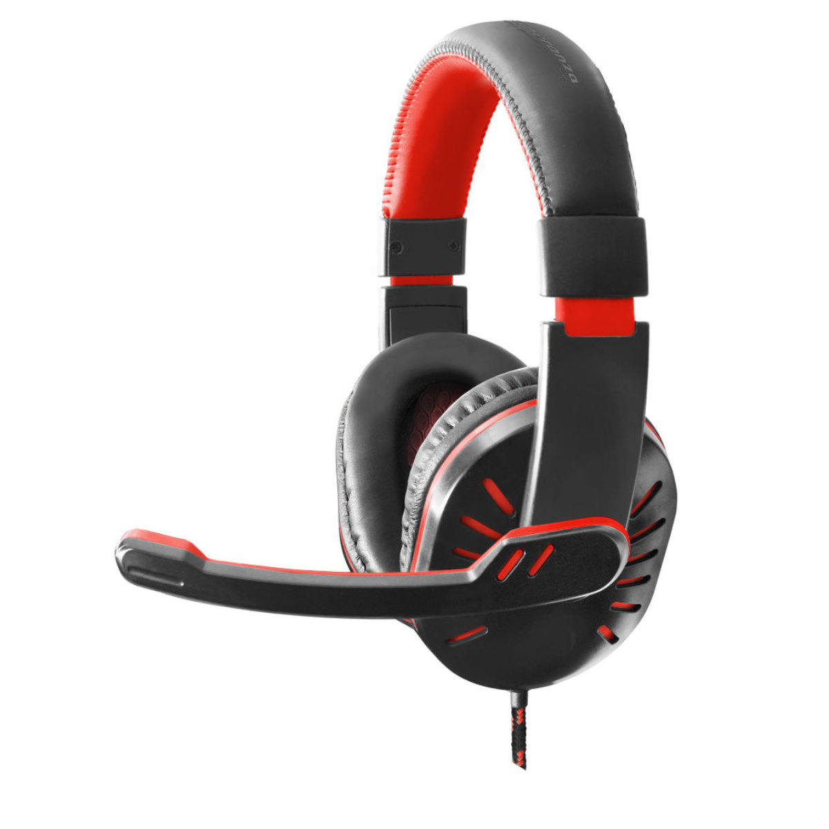 Casti gaming , Esperanza EGH330 Crow , cu microfon, cablu 2 m, negru cu rosu [5]