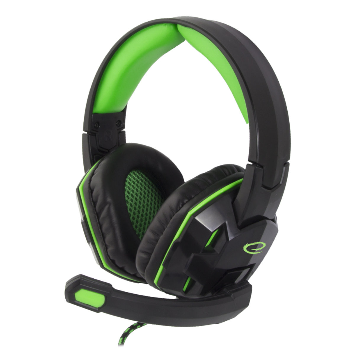 Casti gaming , Esperanza EGH380 VENOM, cu microfon, cablu 2 m, negru cu verde [7]