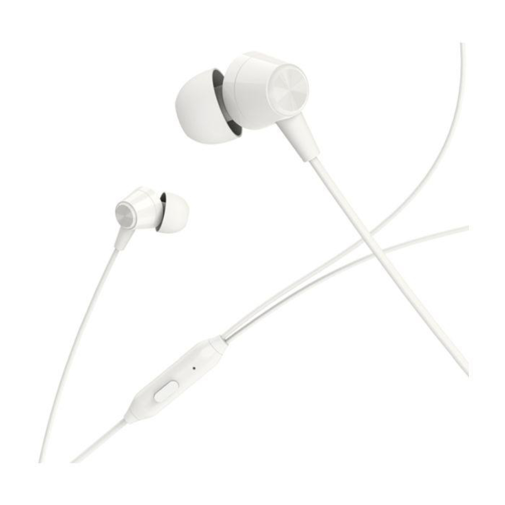 Casti in-ear cu microfon, Borofone Melody BM20, conector tip Jack 3.5 mm, control pe fir, lungime cablu 120 cm, albe [11]
