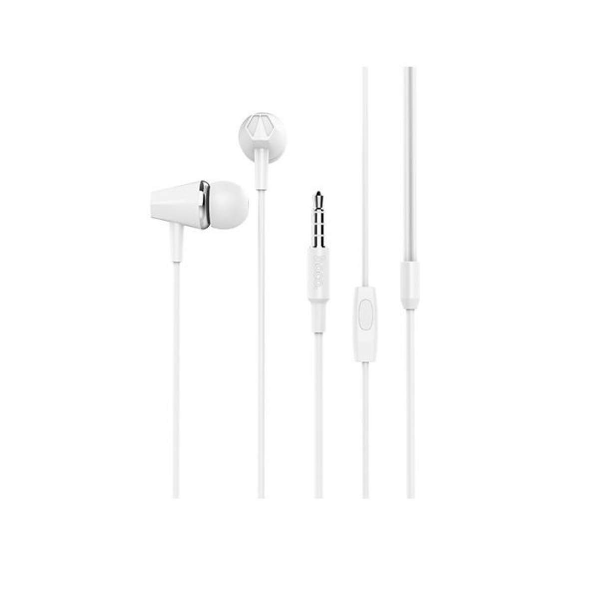 Casti in-ear cu microfon, HOCO Honor M34, conector tip Jack 3.5 mm, control pe fir, lungime cablu 120 cm, albe [8]