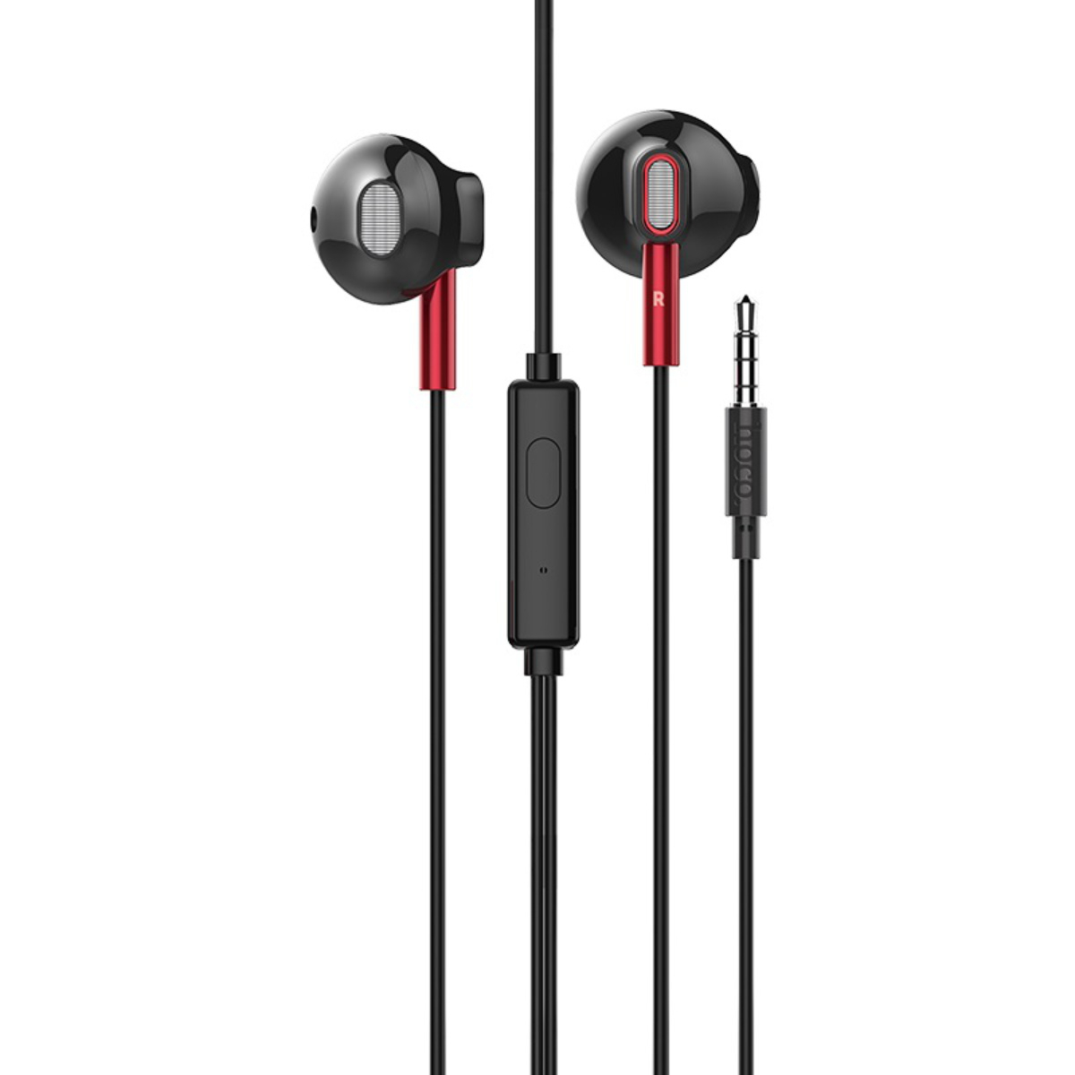 Casti in-ear cu microfon, HOCO Sky Sound M57, pentru smartphone, conector jack 3.5mm 4 pini, cablu 115 cm, negre [1]