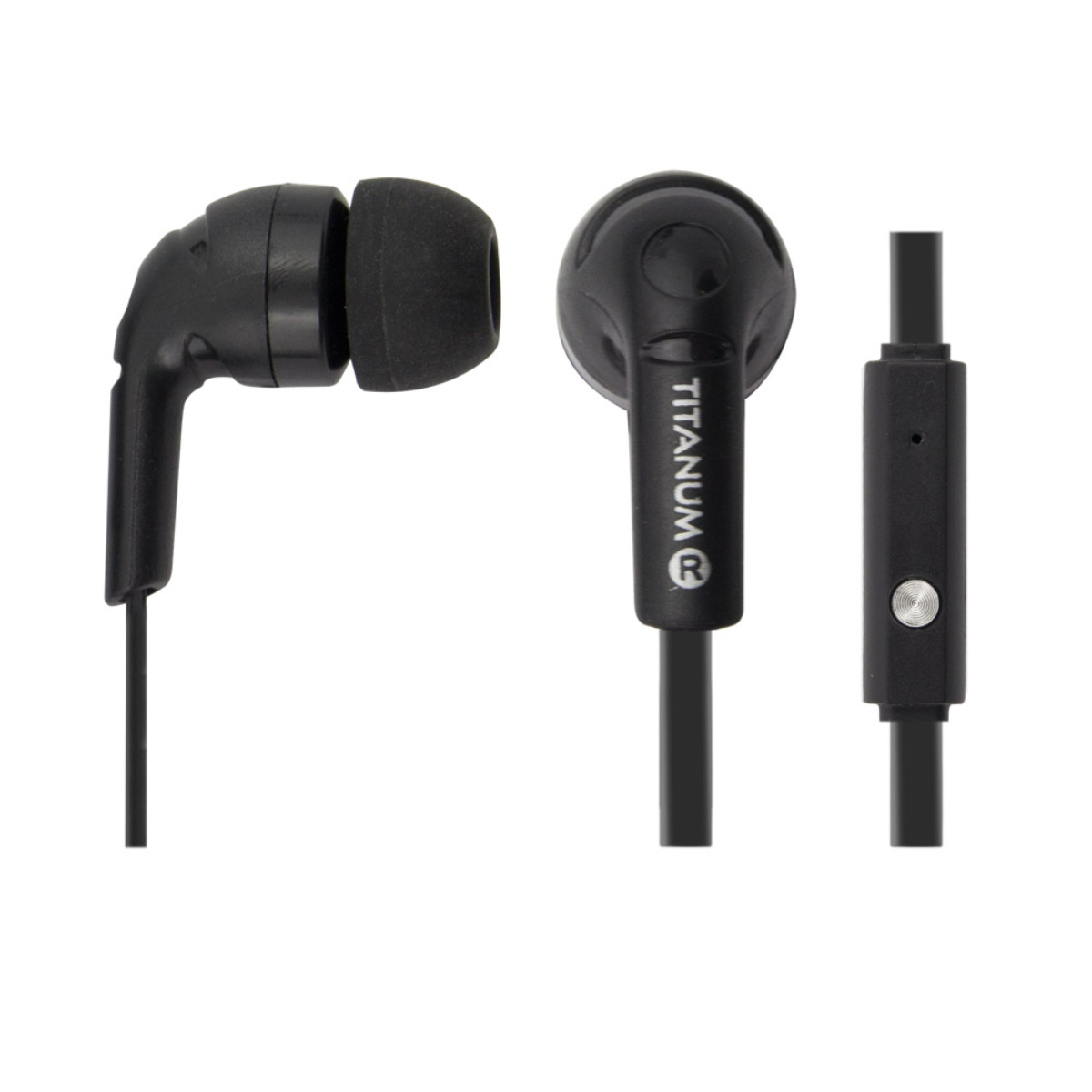 Casti in-ear stereo Titanum TH109K , cu microfon, pentru smartphone, cablu 120 cm, conector jack 3.5mm, negre [2]