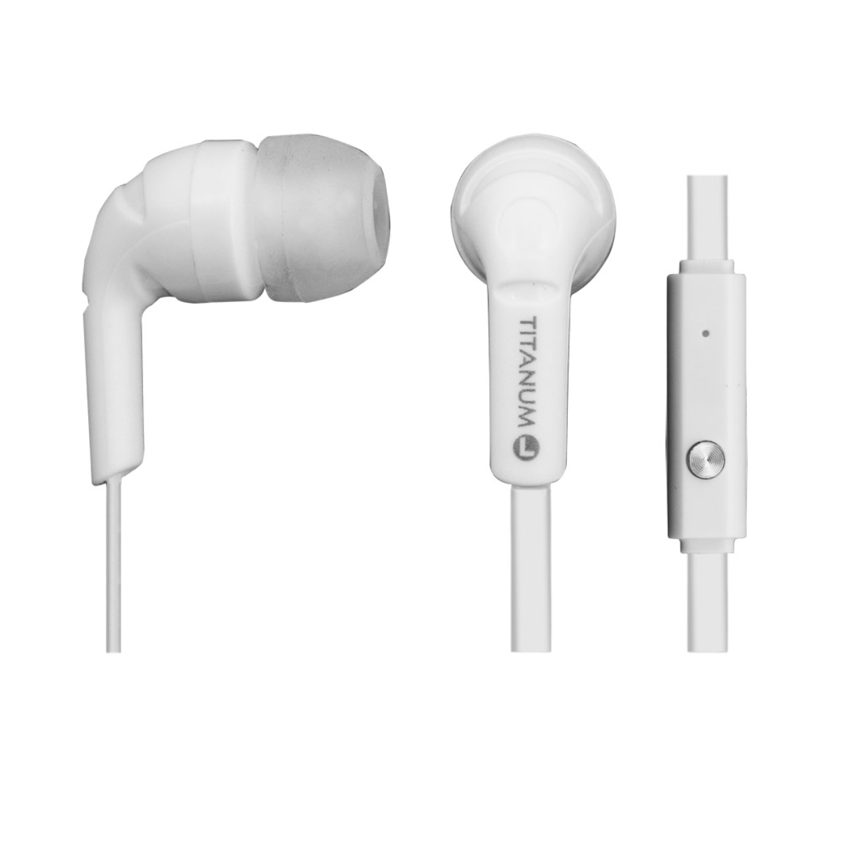 Casti in-ear stereo Titanum TH109W , cu microfon, pentru smartphone, cablu 120 cm, conector jack 3.5mm, albe [2]