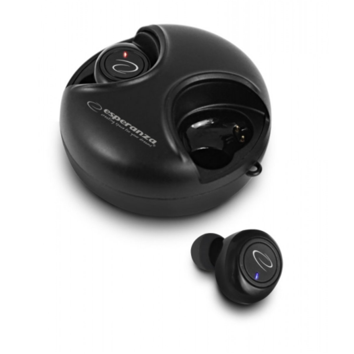 Casti In-Ear wireless TWS, Esperanza Aries, Bluetooth v.5.0, cu statie de incarcare, negre [2]