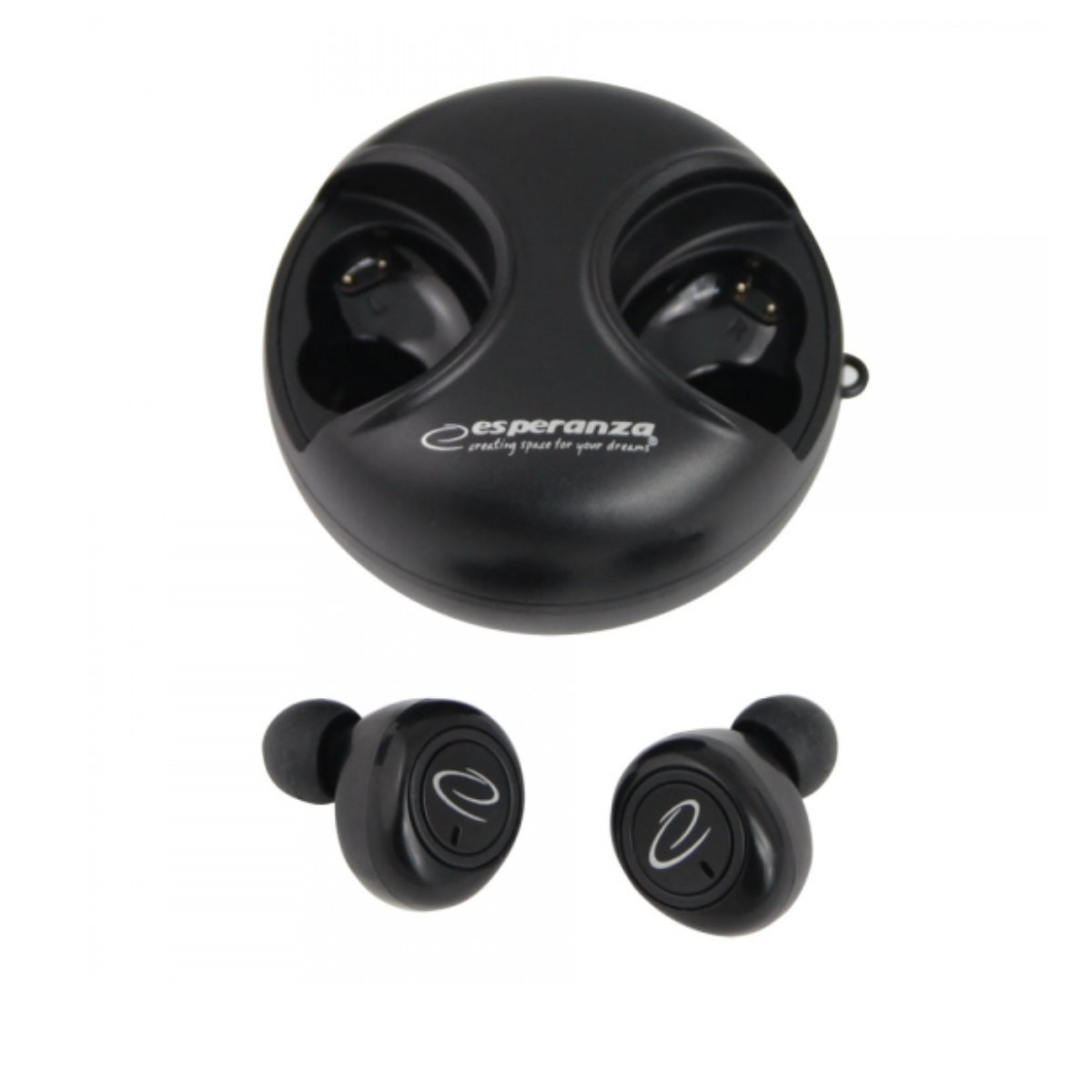 Casti In-Ear wireless TWS, Esperanza Aries, Bluetooth v.5.0, cu statie de incarcare, negre [1]