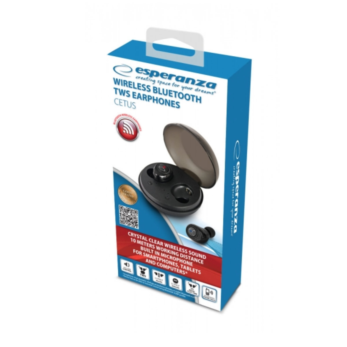 Casti In-Ear wireless TWS, Esperanza Cetus 95834, Bluetooth v.5.0, cu statie de incarcare, negre [7]
