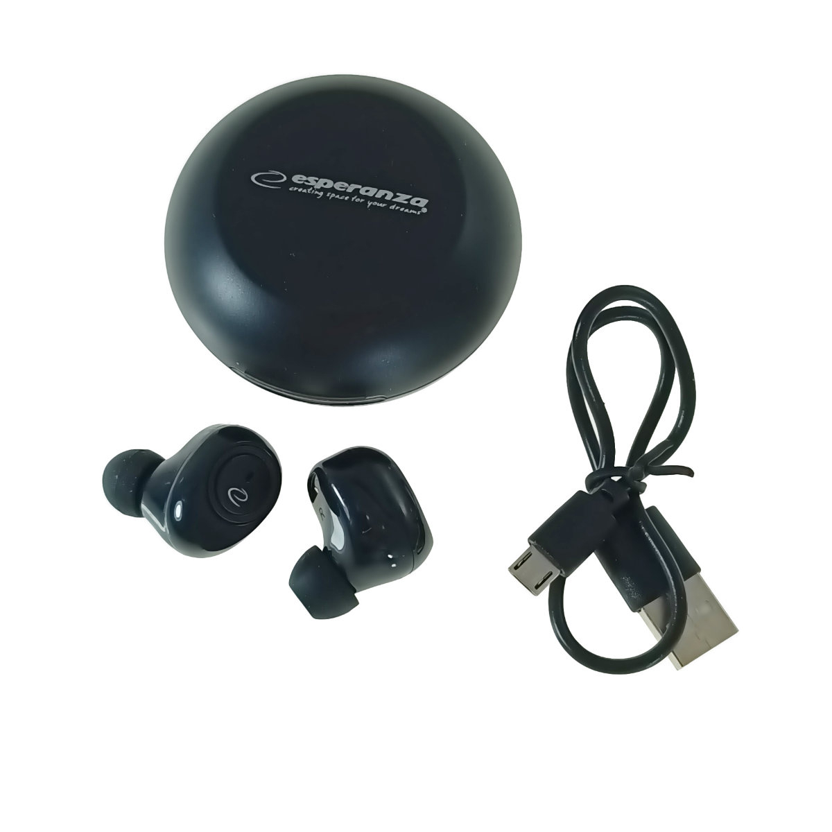 Casti In-Ear wireless TWS, Esperanza Cetus 95834, Bluetooth v.5.0, cu statie de incarcare, negre [5]