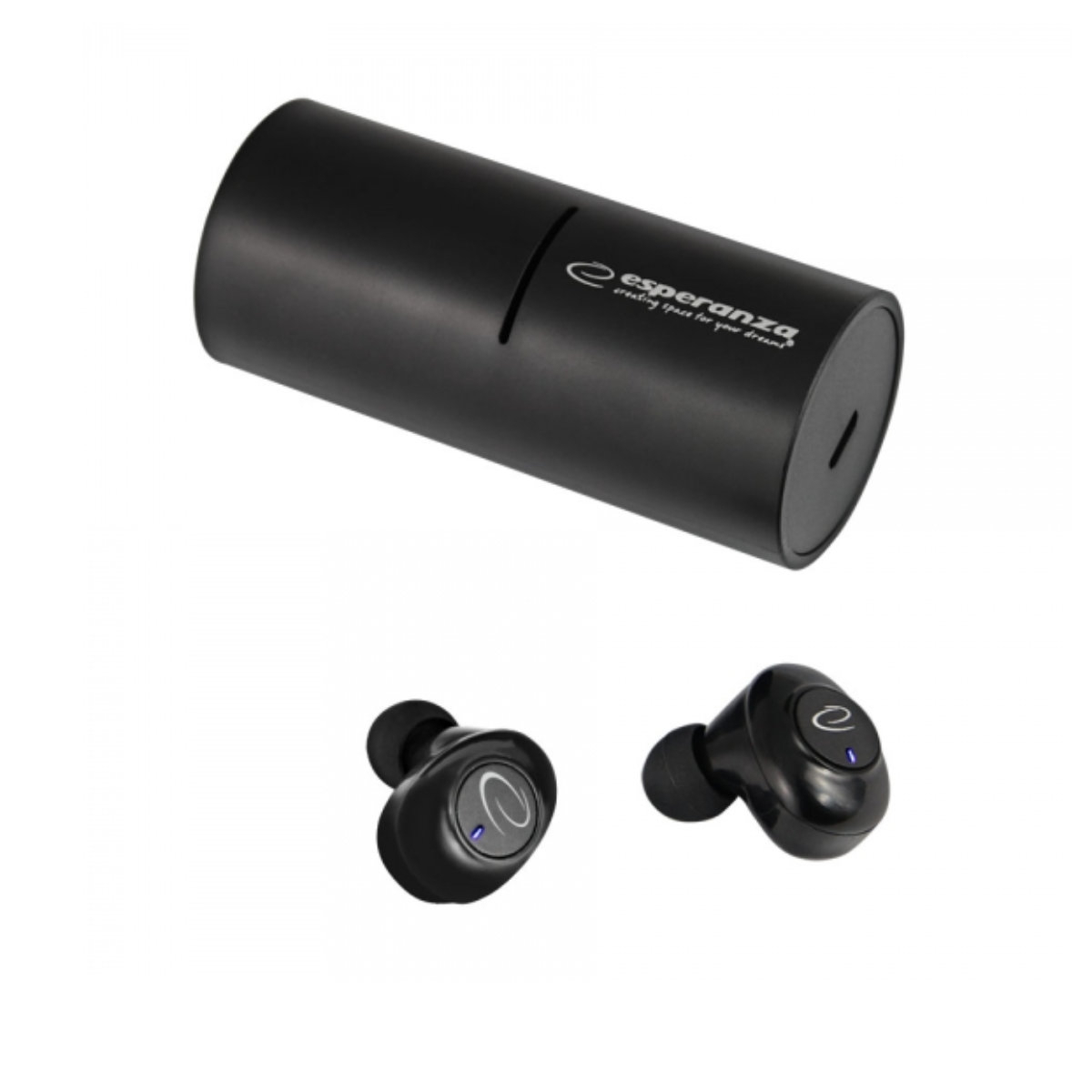 Casti In-Ear wireless TWS, Esperanza Laurel 95830, Bluetooth v.5.0, cu statie de incarcare si snur, negre [3]