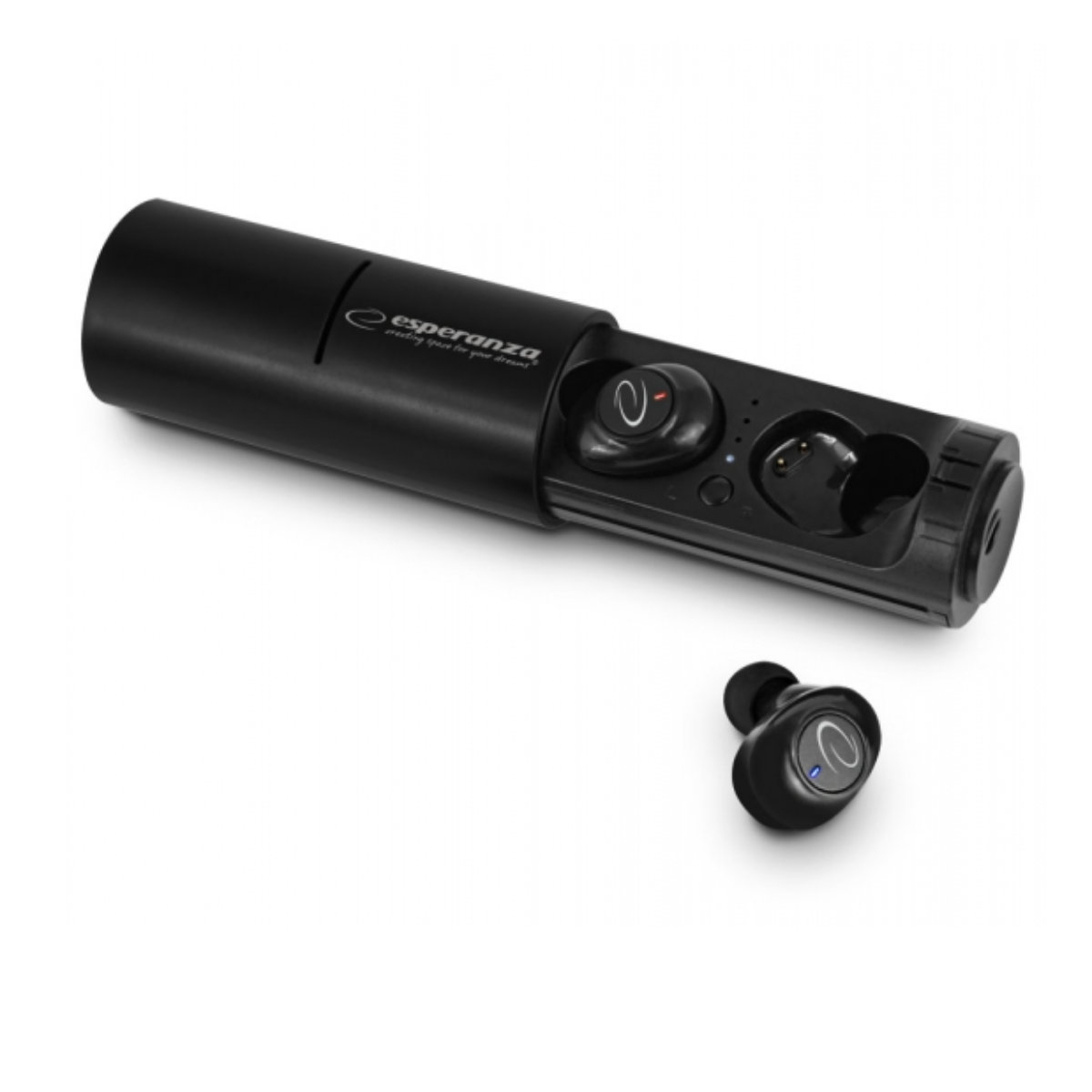 Casti In-Ear wireless TWS, Esperanza Laurel 95830, Bluetooth v.5.0, cu statie de incarcare si snur, negre [4]