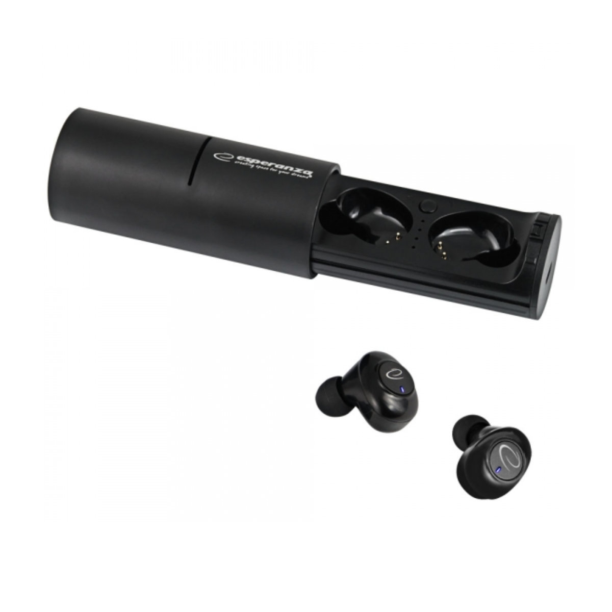 Casti In-Ear wireless TWS, Esperanza Laurel 95830, Bluetooth v.5.0, cu statie de incarcare si snur, negre [1]