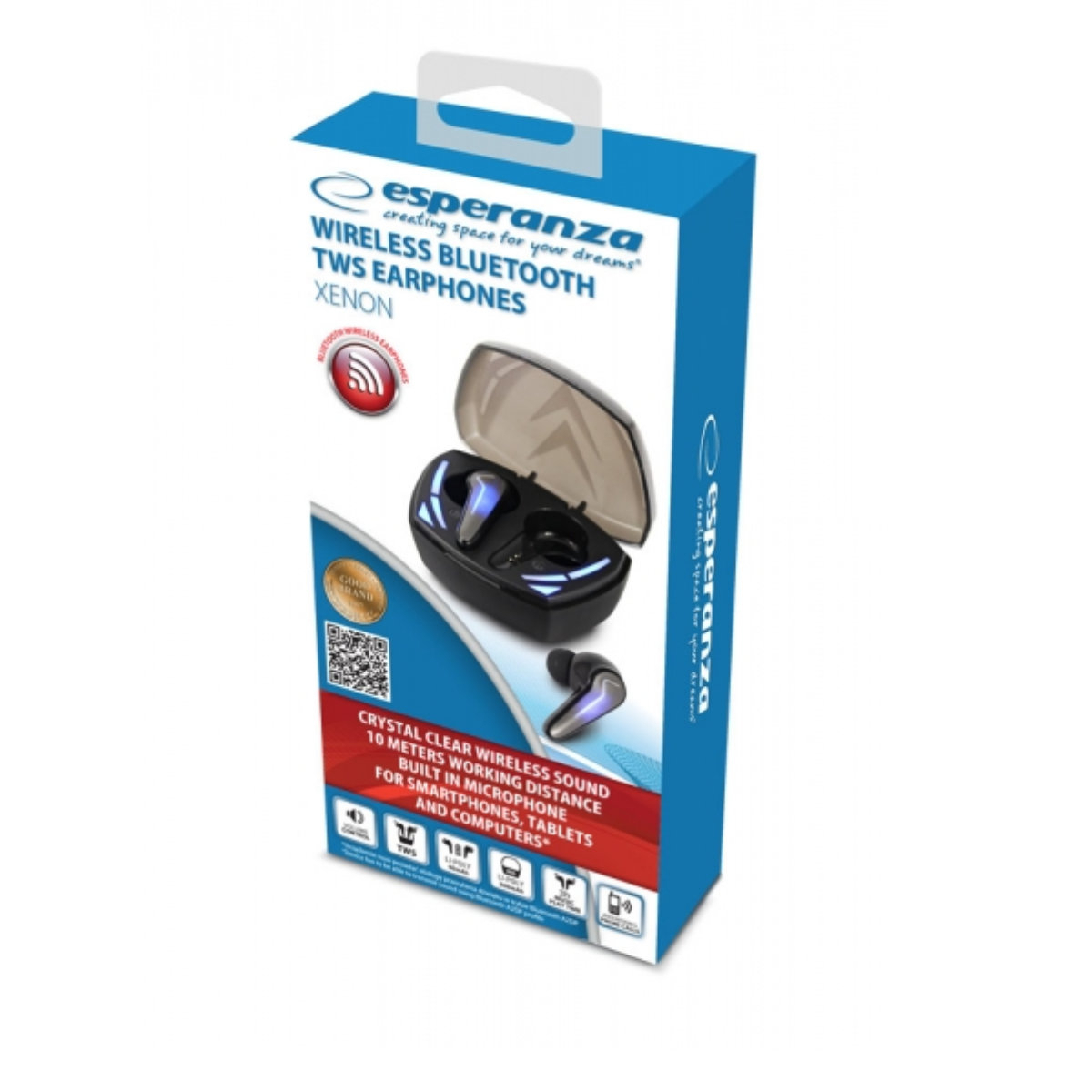 Casti In-Ear wireless TWS, Esperanza Xenon 95840, Bluetooth v.5.0, cu statie de incarcare, negre [7]