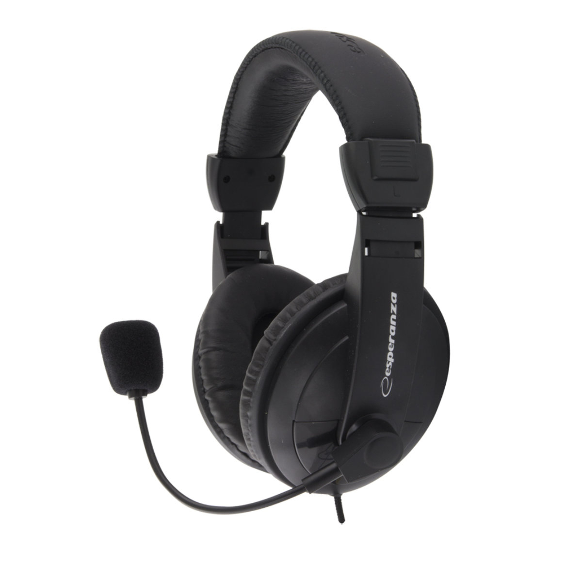 Casti stereo cu microfon, Esperanza Concerto, control volum, conectori 2 x jack 3.5mm, negre [5]