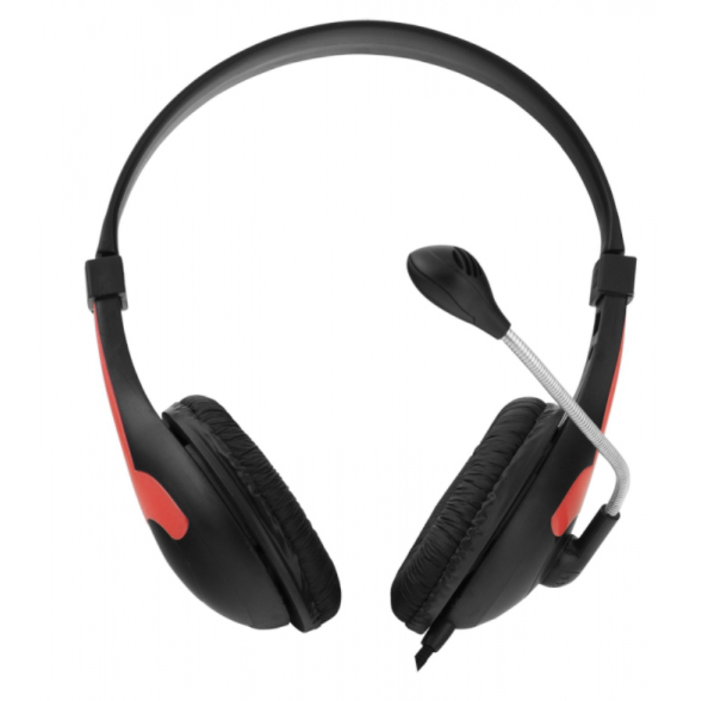 Casti stereo cu microfon, Esperanza Rooster, cablu 2 m, control volum, negre cu rosu [3]