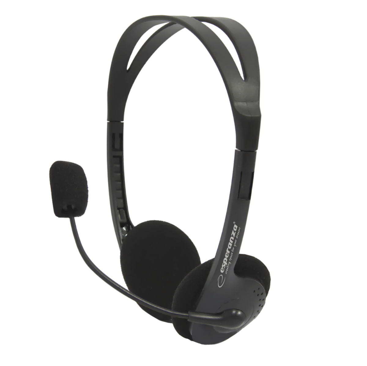 Casti stereo cu microfon, Esperanza Scherzo, cablu 2.5 m, control volum, negre [6]