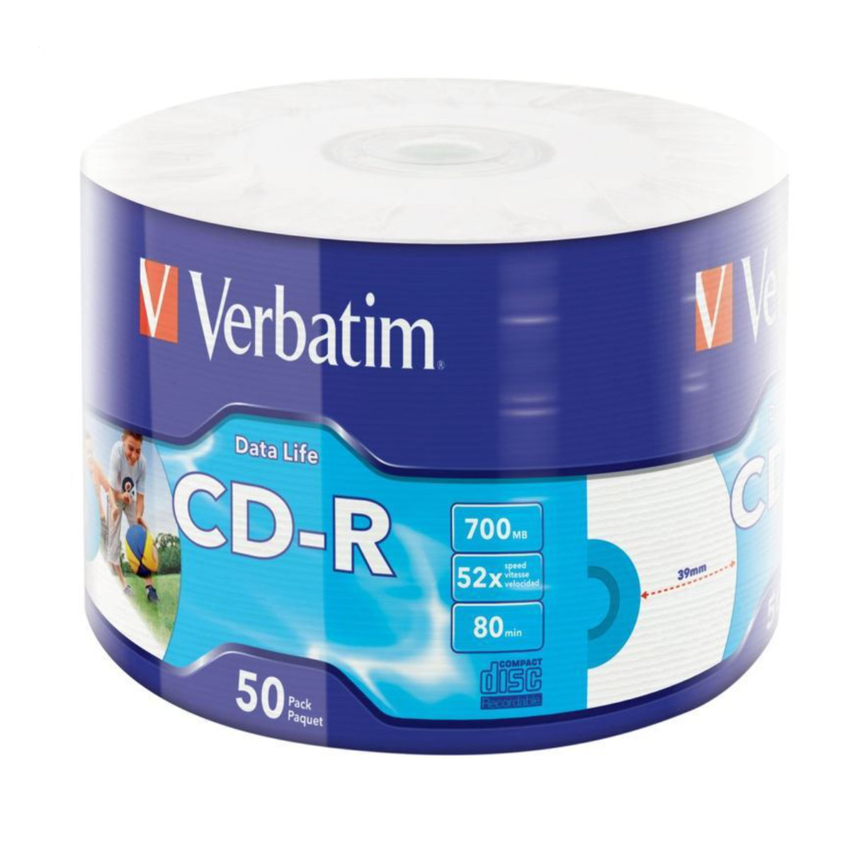 CD-R Verbatim printabil 700Mb Data Life , 80 min , 52X , 43794, set 50 buc / pret/buc [2]
