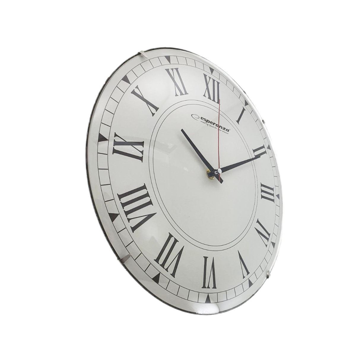 Ceas de perete Esperanza EHC018 ROMA, afisare cu cifre romane negre, fond alb, 300x34mm [6]