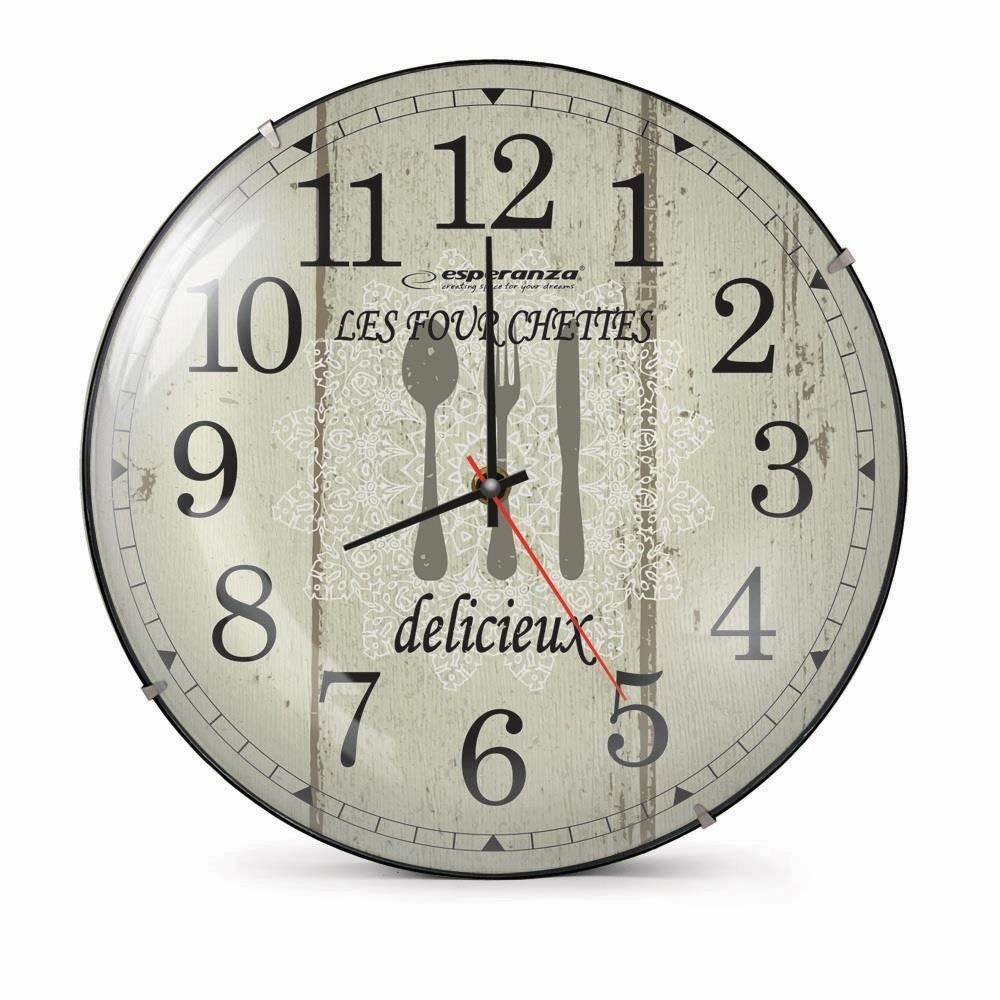 Ceas de perete Esperanza EHC018P,model Paris,text ''Delicieux'', fond crem,30 cm [2]