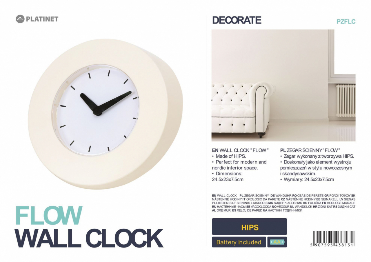 Ceas decorativ de perete PLATINET - FLOW [8]