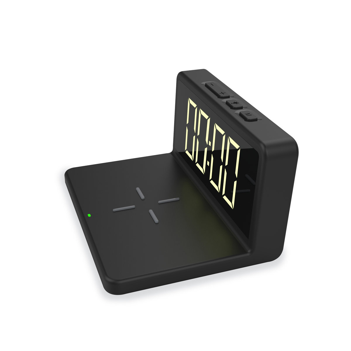 Ceas digital Platinet 45101, cu alarma si incarcare wireless 5W, dimensiuni 140 x 98 x 75 mm, negru [2]