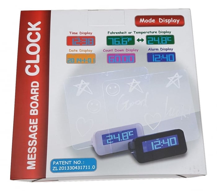 Ceas digital [XD-688-USB] cu panou mesaje alb 4 port usb (19x18.5x6.5 cm) [2]