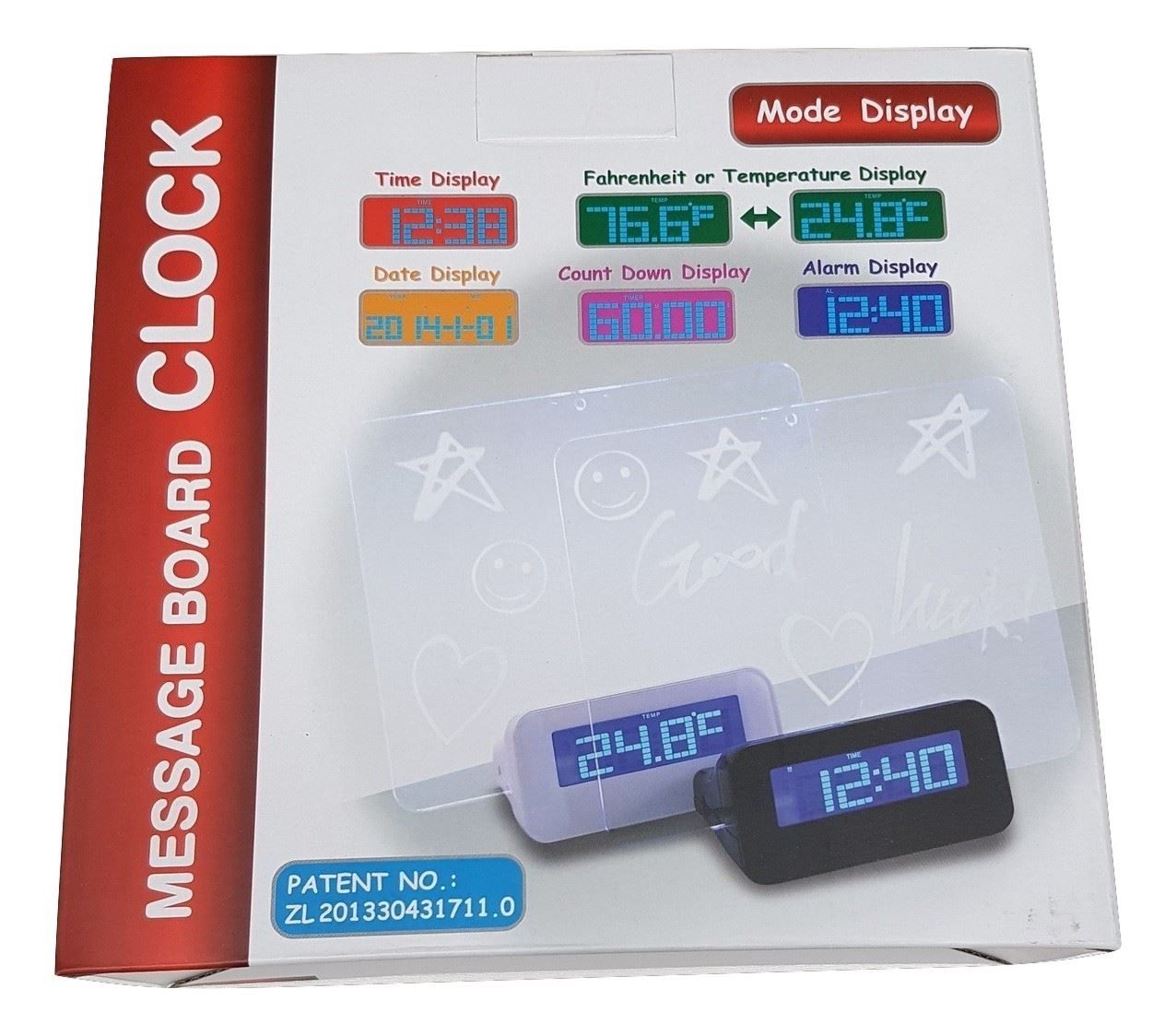 Ceas digital [XD-688-USB] cu panou mesaje alb 4 port usb (19x18.5x6.5 cm) [7]
