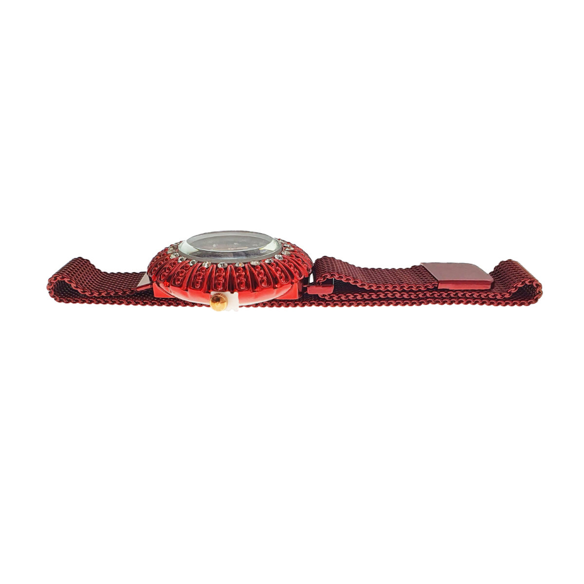 Ceas Francesca di Geneva F03-209, afisaj analog cu cristale, carcasa 35 x 8mm, curea magnetica latime 16mm, rosu [7]