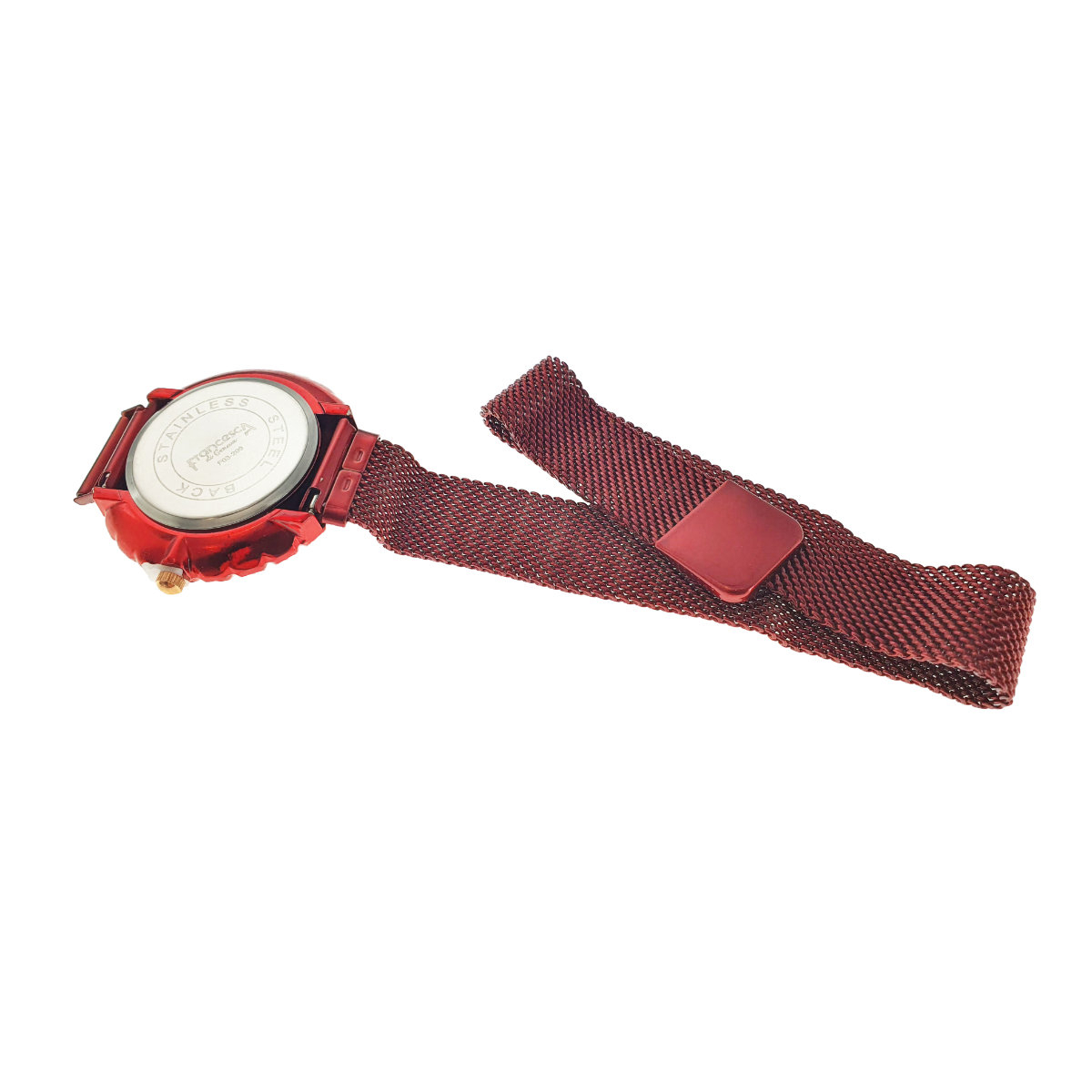 Ceas Francesca di Geneva F03-209, afisaj analog cu cristale, carcasa 35 x 8mm, curea magnetica latime 16mm, rosu [8]