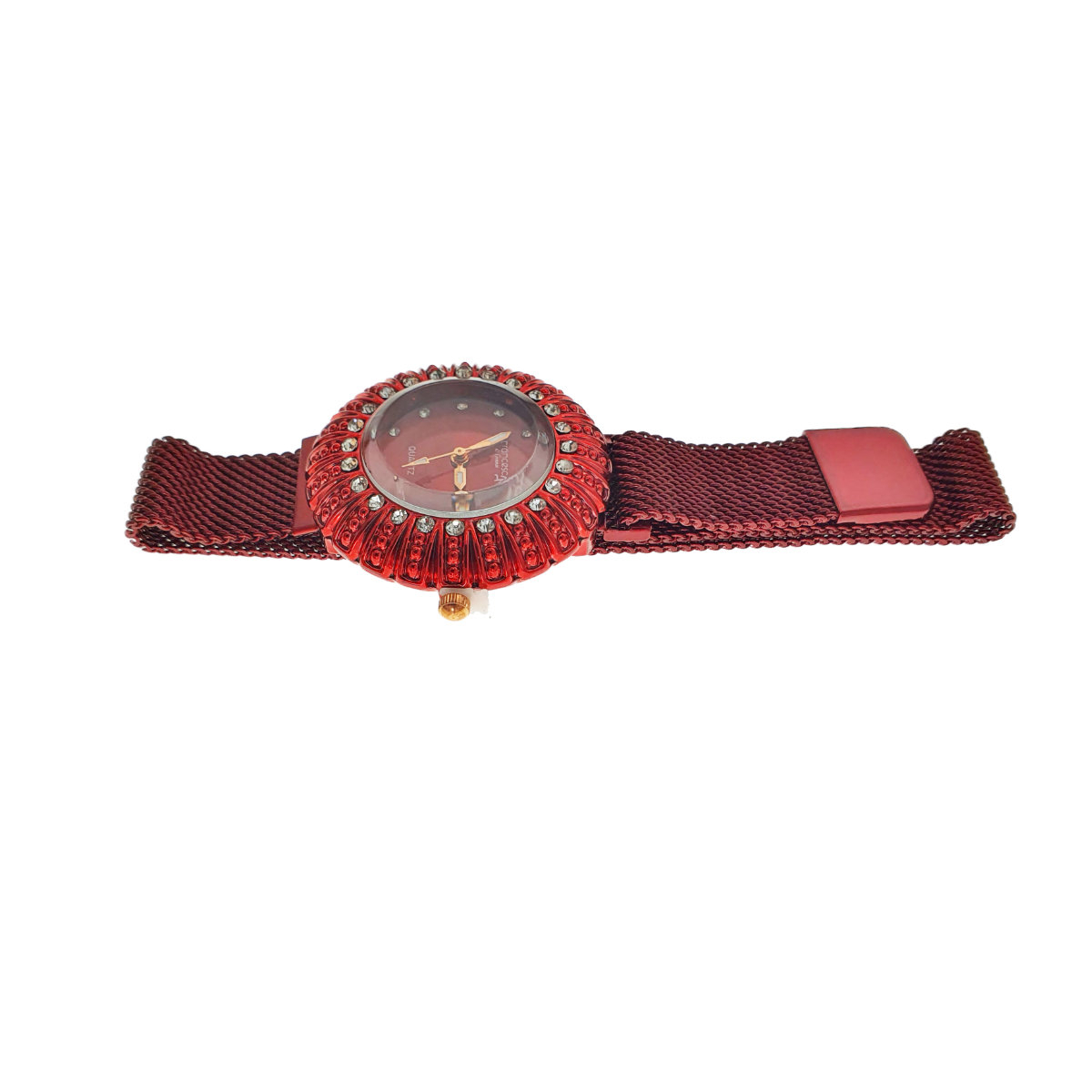 Ceas Francesca di Geneva F03-209, afisaj analog cu cristale, carcasa 35 x 8mm, curea magnetica latime 16mm, rosu [10]