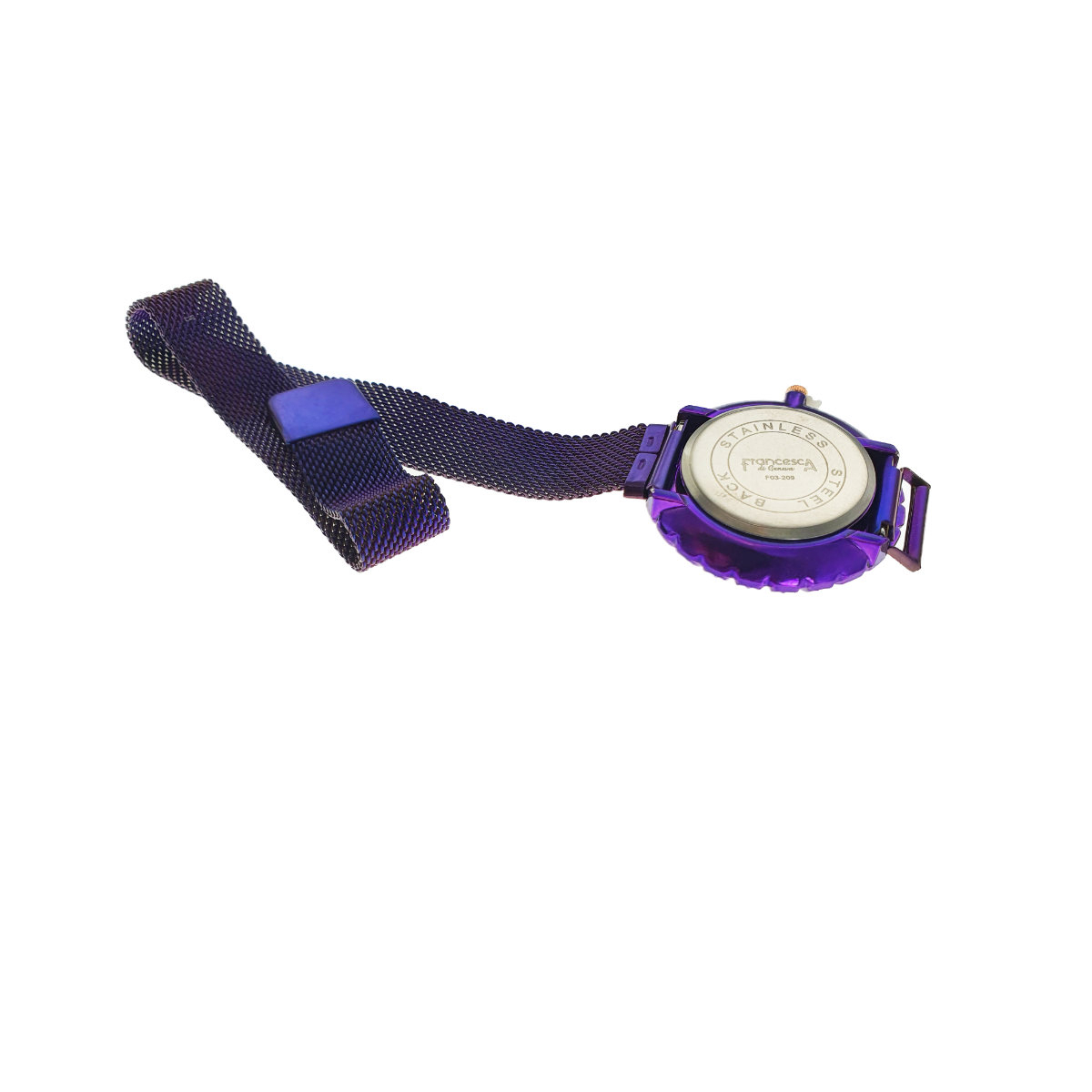 Ceas Francesca di Geneva F03-209, afisaj analog cu cristale, carcasa 35 x 8mm, curea magnetica latime 16mm, violet [3]