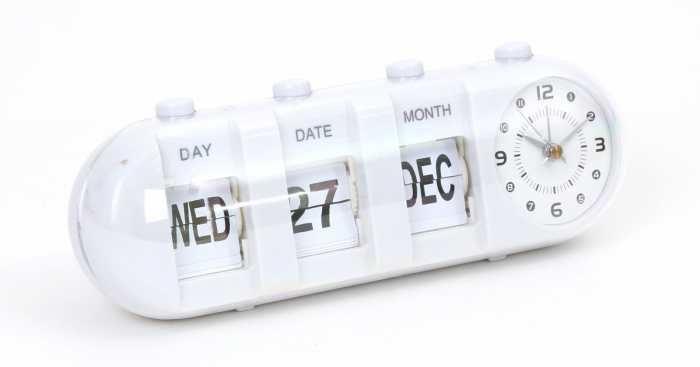 Ceas Platinet cu calendar si alarma ,Alb , January (27x10x9 cm) [4]