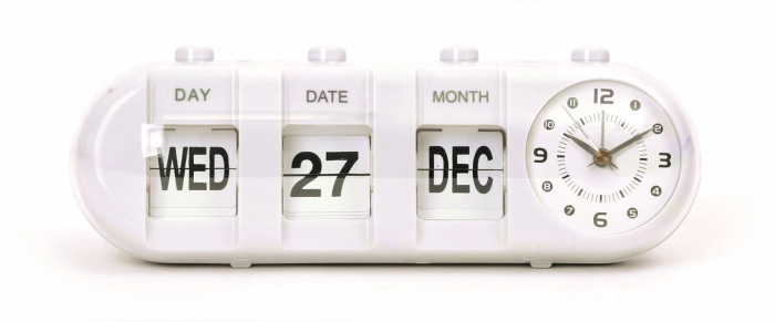 Ceas Platinet cu calendar si alarma ,Alb , January (27x10x9 cm) [3]
