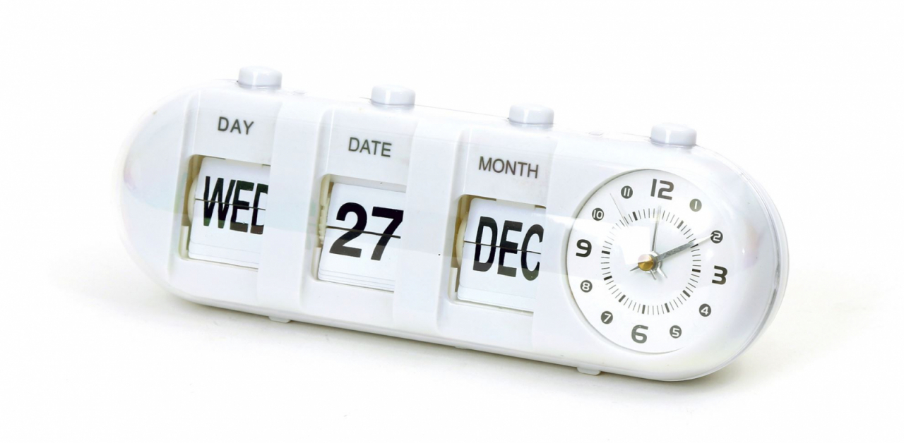 Ceas Platinet cu calendar si alarma ,Alb , January (27x10x9 cm) [5]