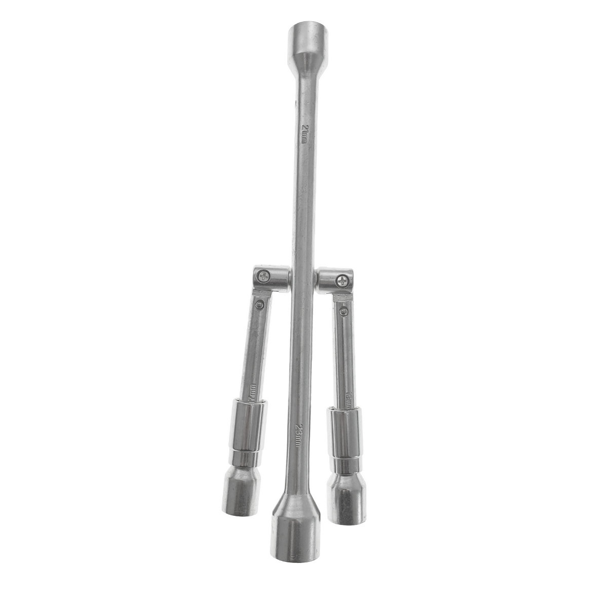 Cheie cruce pentru roti auto, capete hexagonale tubulare de 17, 19, 21, 23 mm, 2 brate pliabile, lungime 375 mm [7]