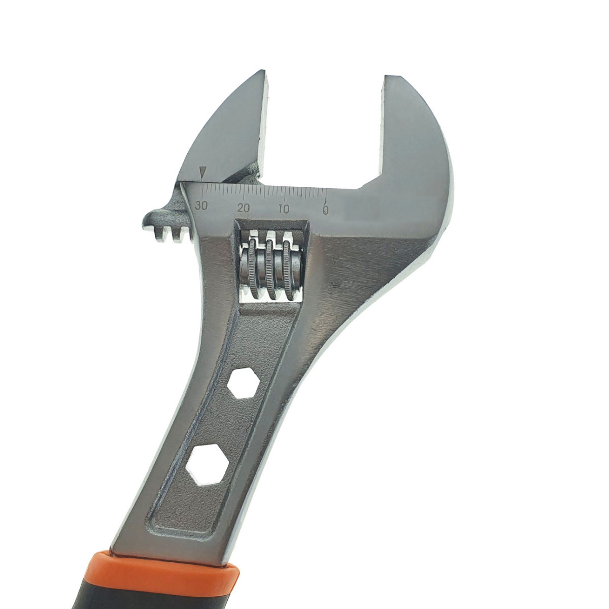 Cheie reglabila 260mm, cu scala 30mm , cu 2 chei fixe de 5.5 si 10mm si cheie inelara dreapta de 18mm, cu maner izolat [7]