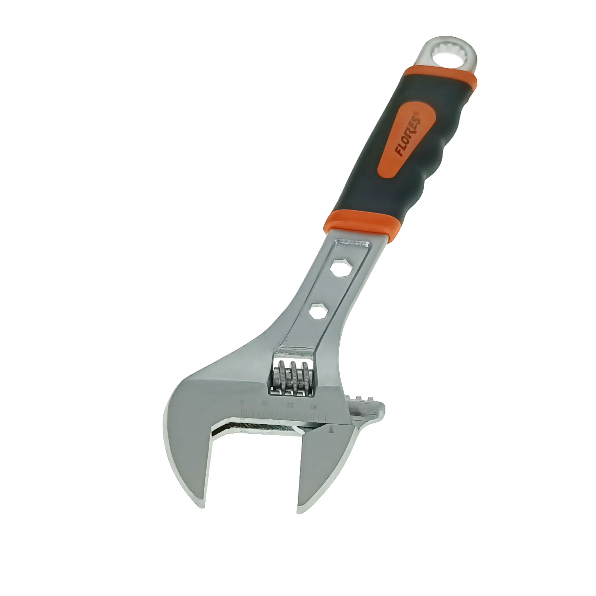 Cheie reglabila cu maner izolat, 12 inch-310mm, deschidere de 35mm, Flores 10170, cu 2 chei fixe de 5.5 si 10mm si cheie inelara dreapta de 18mm, neagra [1]