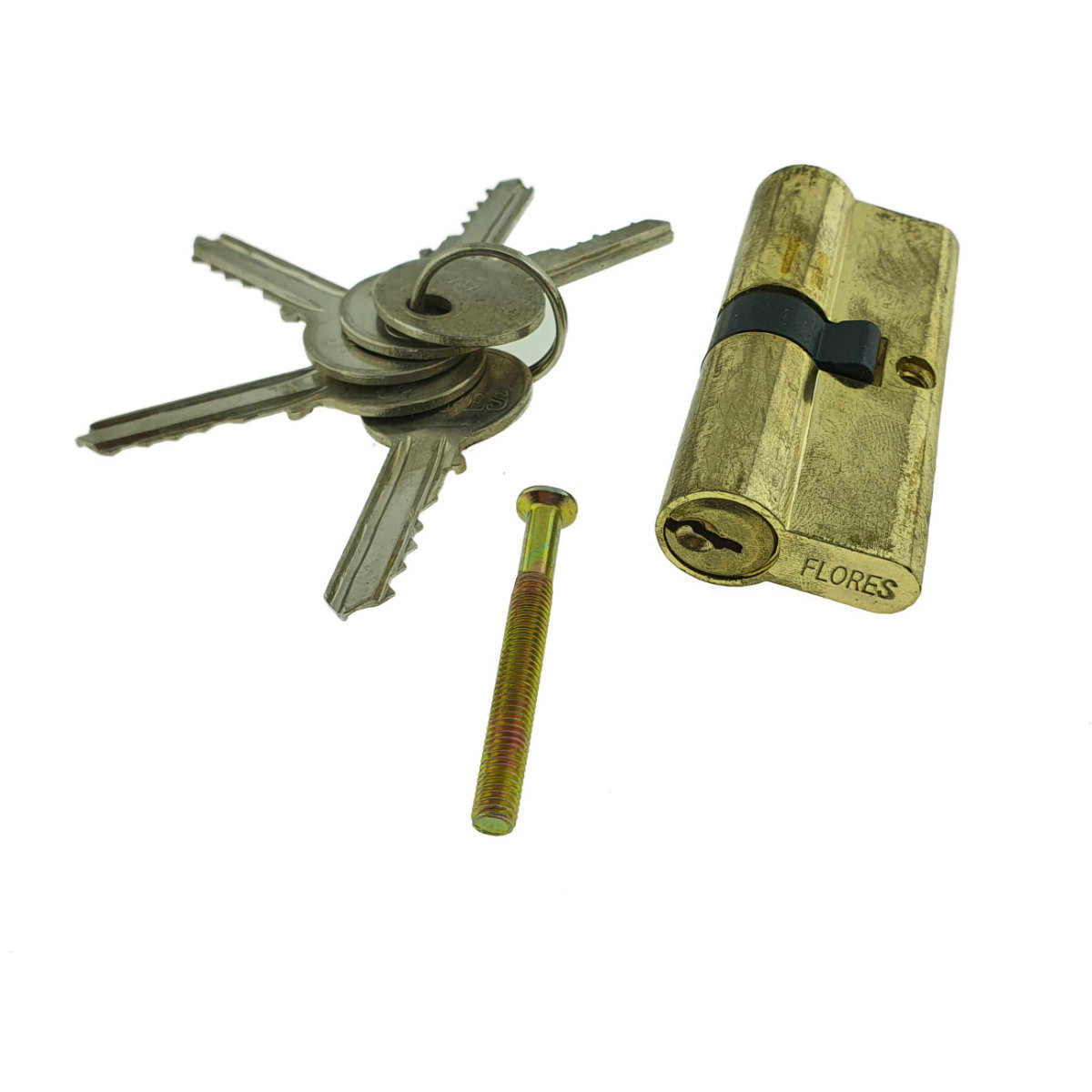 Cilindru siguranta, butuc pentru usa, Flores 65392, cu 3 chei, 68 mm, alama [3]