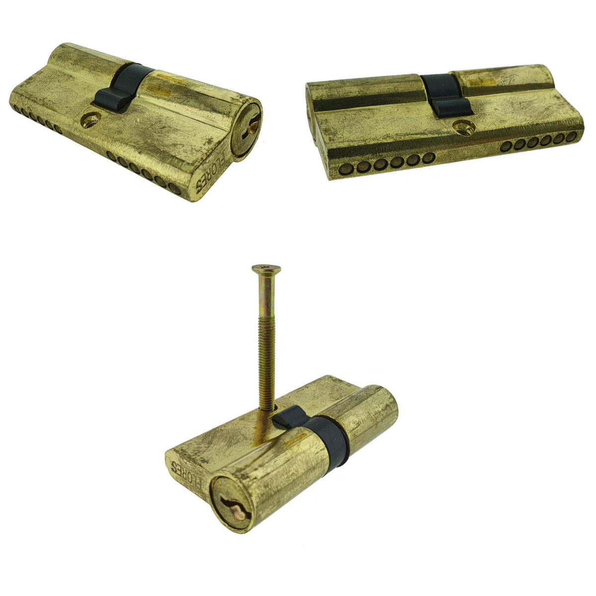 Cilindru siguranta, butuc pentru usa, Flores 65392, cu 3 chei, 68 mm, alama [2]
