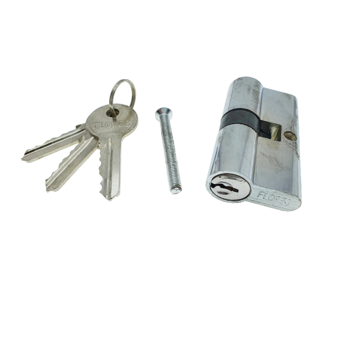 Cilindru siguranta, butuc pentru usa, Flores, cu 3 chei, 60mm, cromat [2]