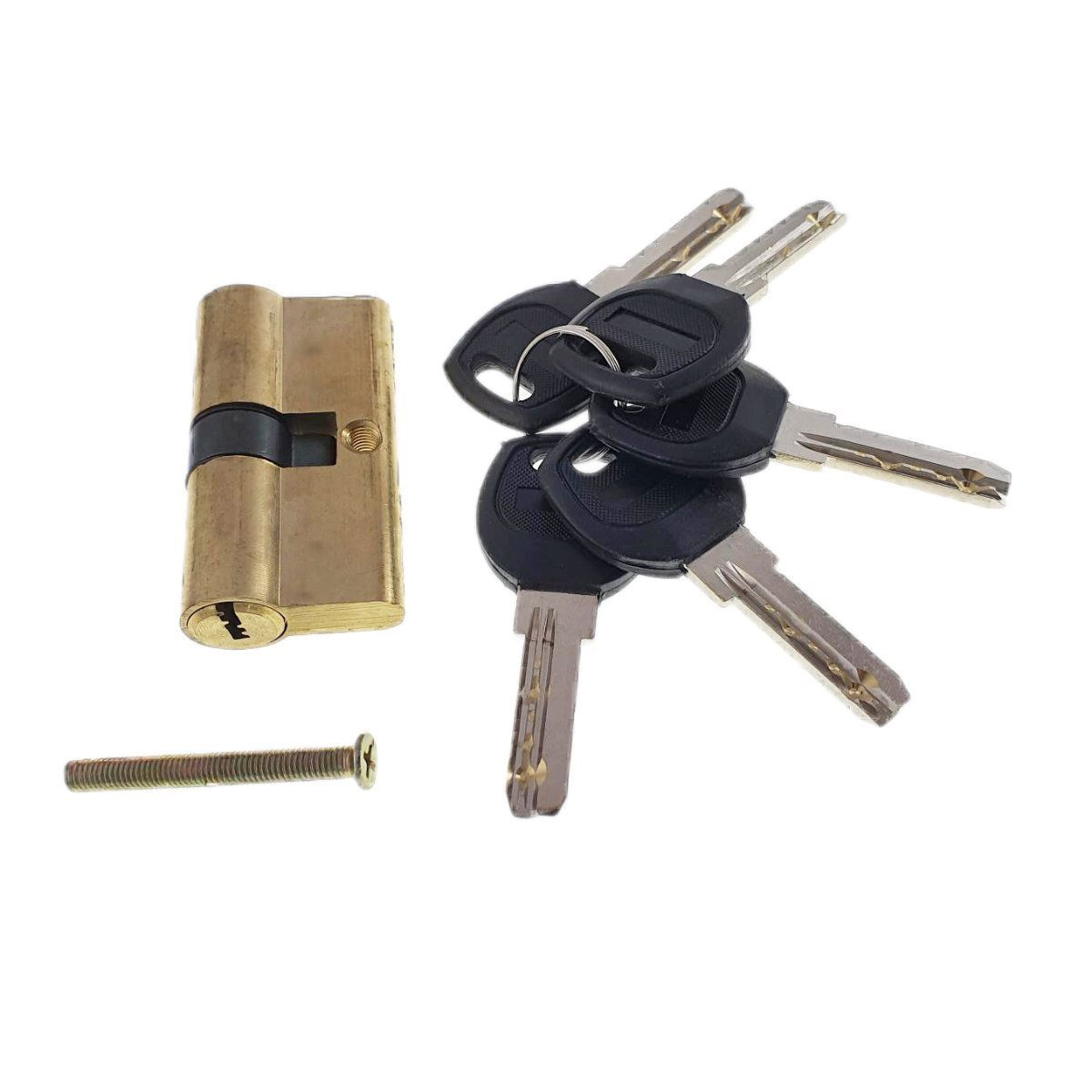 Cilindru siguranta FAM-65400, butuc pentru usa, 5 chei, 60mm, alama natur [4]