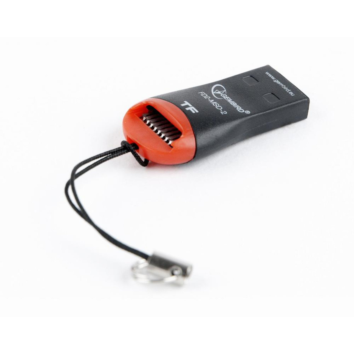 Cititor card microSD, Gembird, interfata USB 2.0, transfer maxim 25 MBps, negru cu rosu [5]