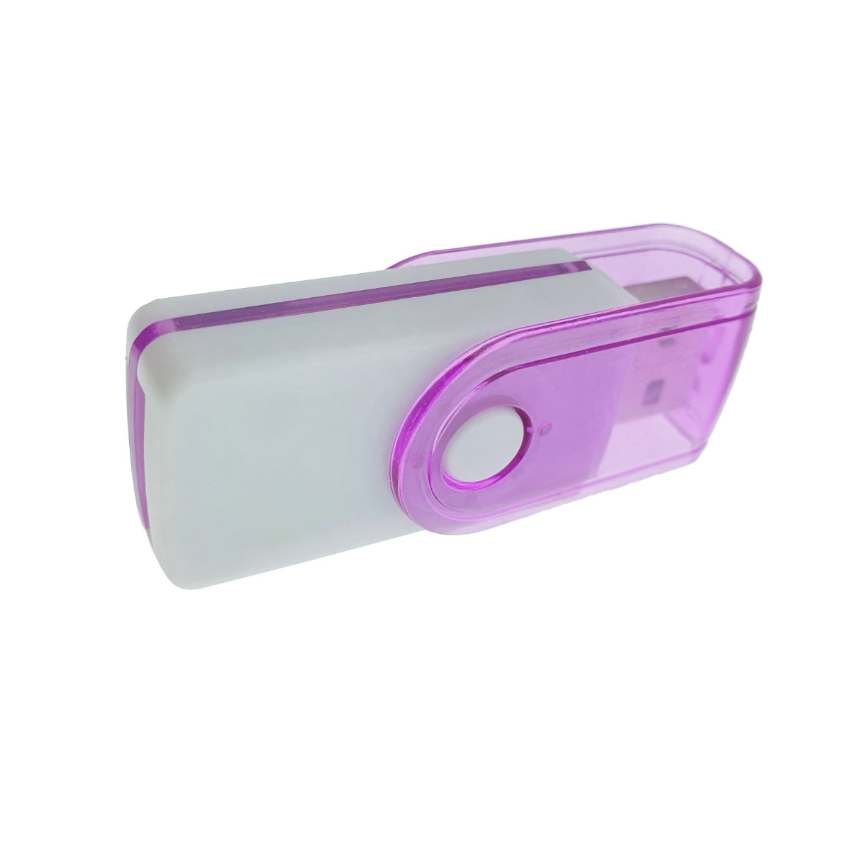 Cititor USB 2.0 pentru carduri de memorie MicroSD, SDHC, M2, MMC, cu capac rotativ, alb cu mov [13]