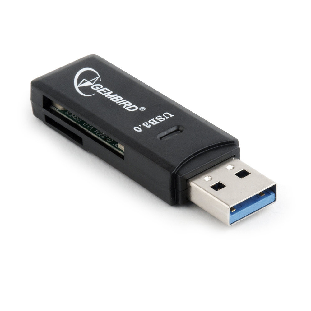 Cititor USB 3.0 pentru carduri SDXC si microSDXC , Gembird 08770, scriere, stocare si transfer date, indicator LED, cu capac, negru [4]