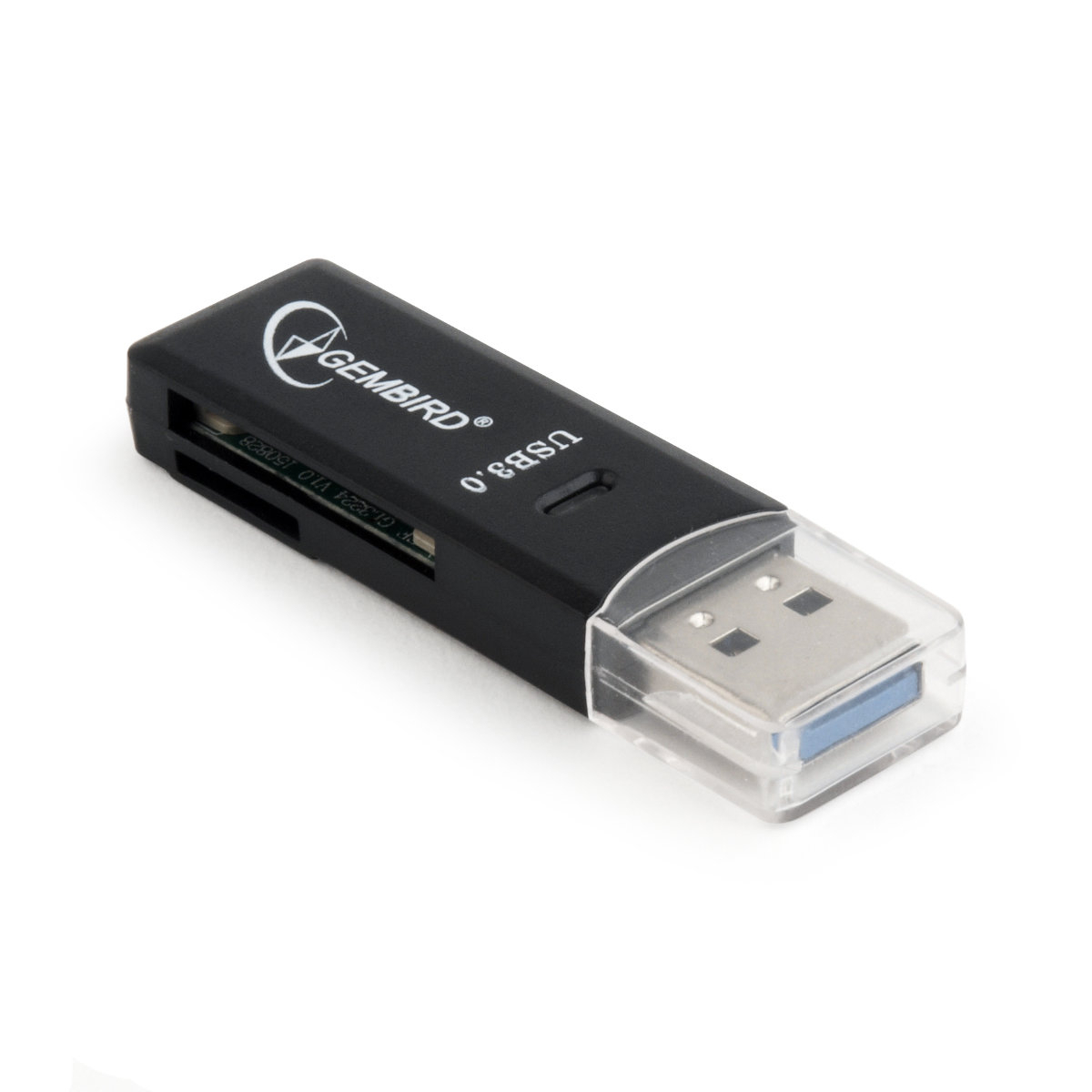 Cititor USB 3.0 pentru carduri SDXC si microSDXC , Gembird 08770, scriere, stocare si transfer date, indicator LED, cu capac, negru [2]