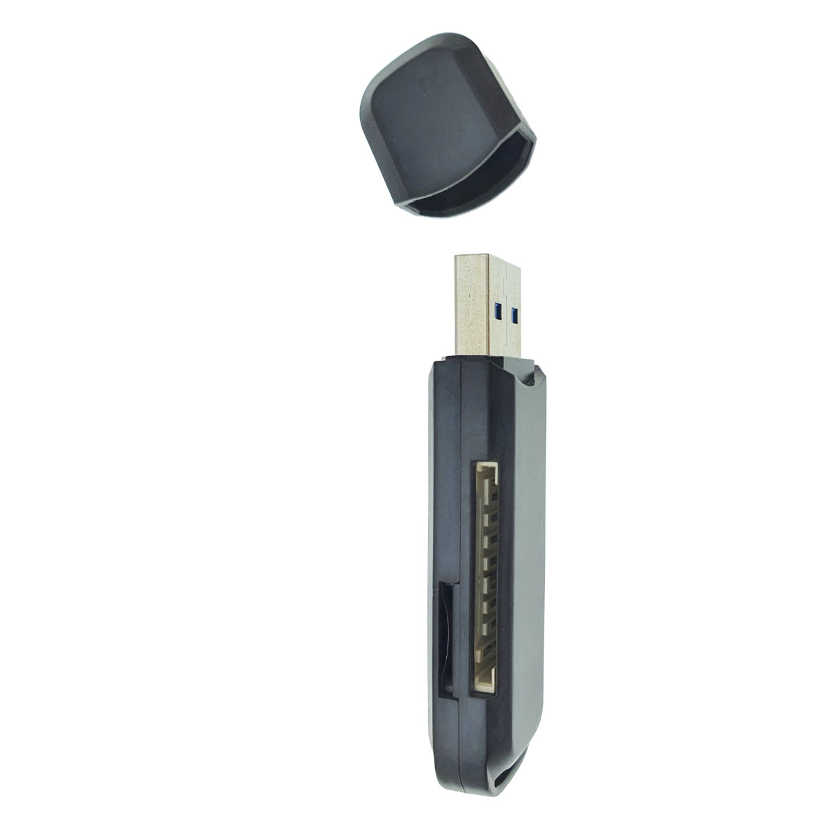 Cititor USB 3.0 pentru carduri SDXC si microSDXC , scriere, stocare si transfer date, cu capac, negru [3]