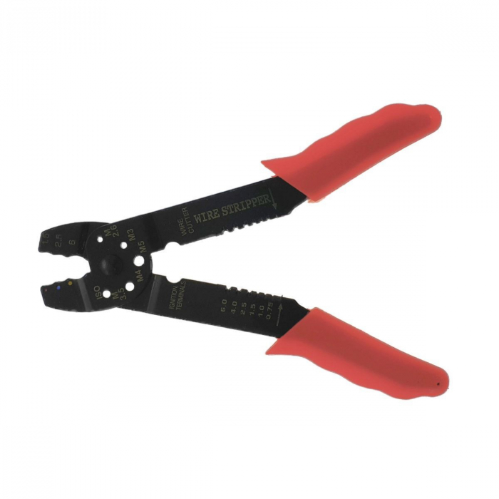 Cleşte pentru dezizolat şi sertizat,FS12846,cu manşon din plastic roşu [3]
