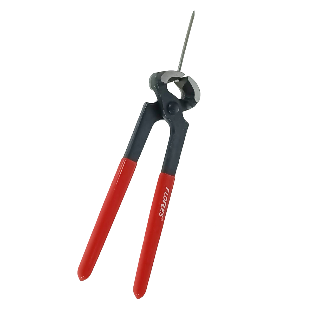 Cleste pentru scos cuie, din otel forjat, cu maner izolat, Flores 10100, 205x55x20mm, negru cu rosu [4]