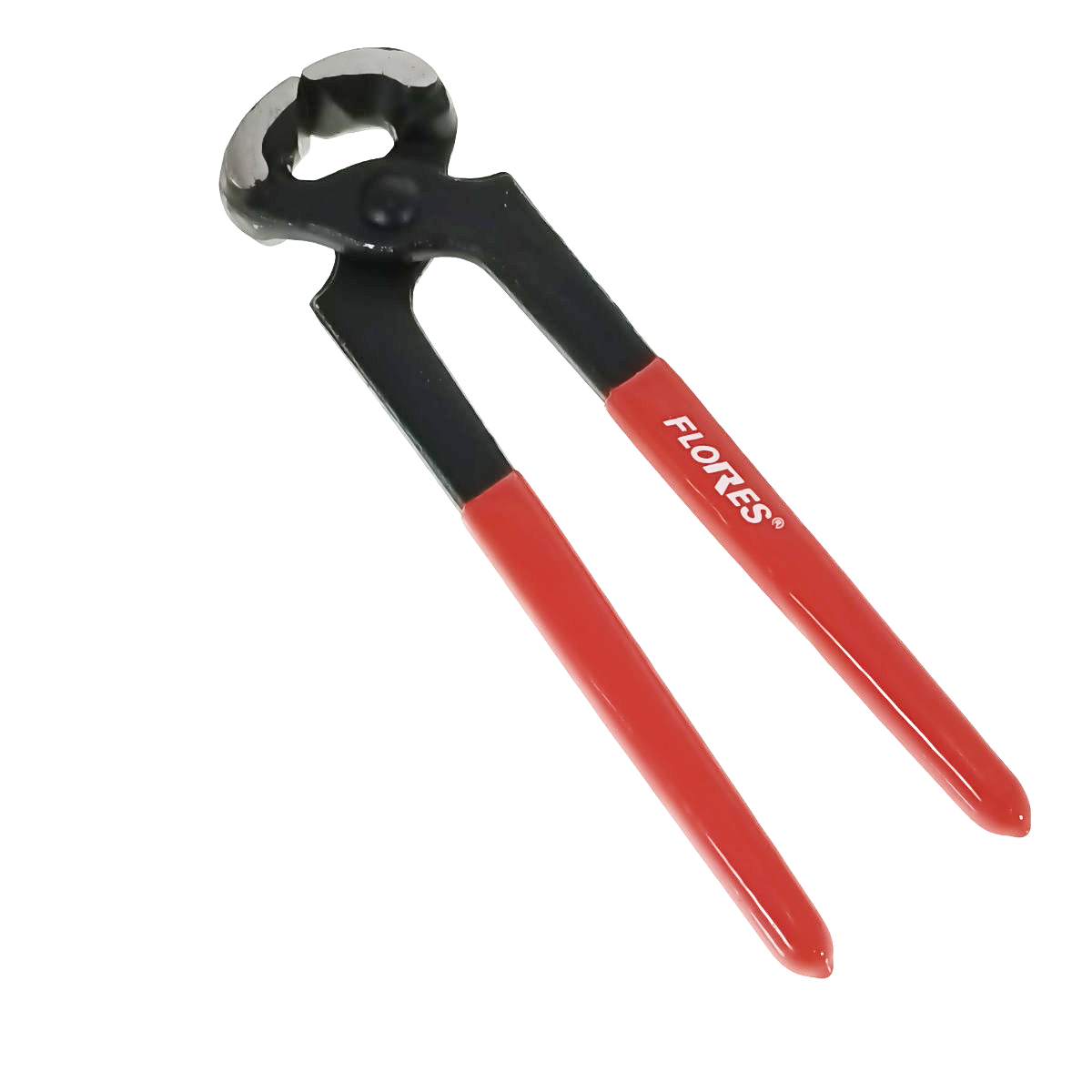 Cleste pentru scos cuie, din otel forjat, cu maner izolat, Flores 10100, 205x55x20mm, negru cu rosu [1]