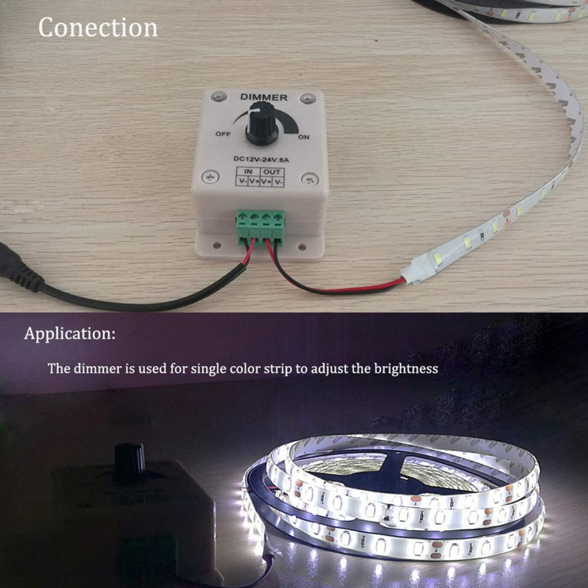 Comutator Led luminos reglabil DC 12-24V 8A , dimmer controller maxim 96W [21]
